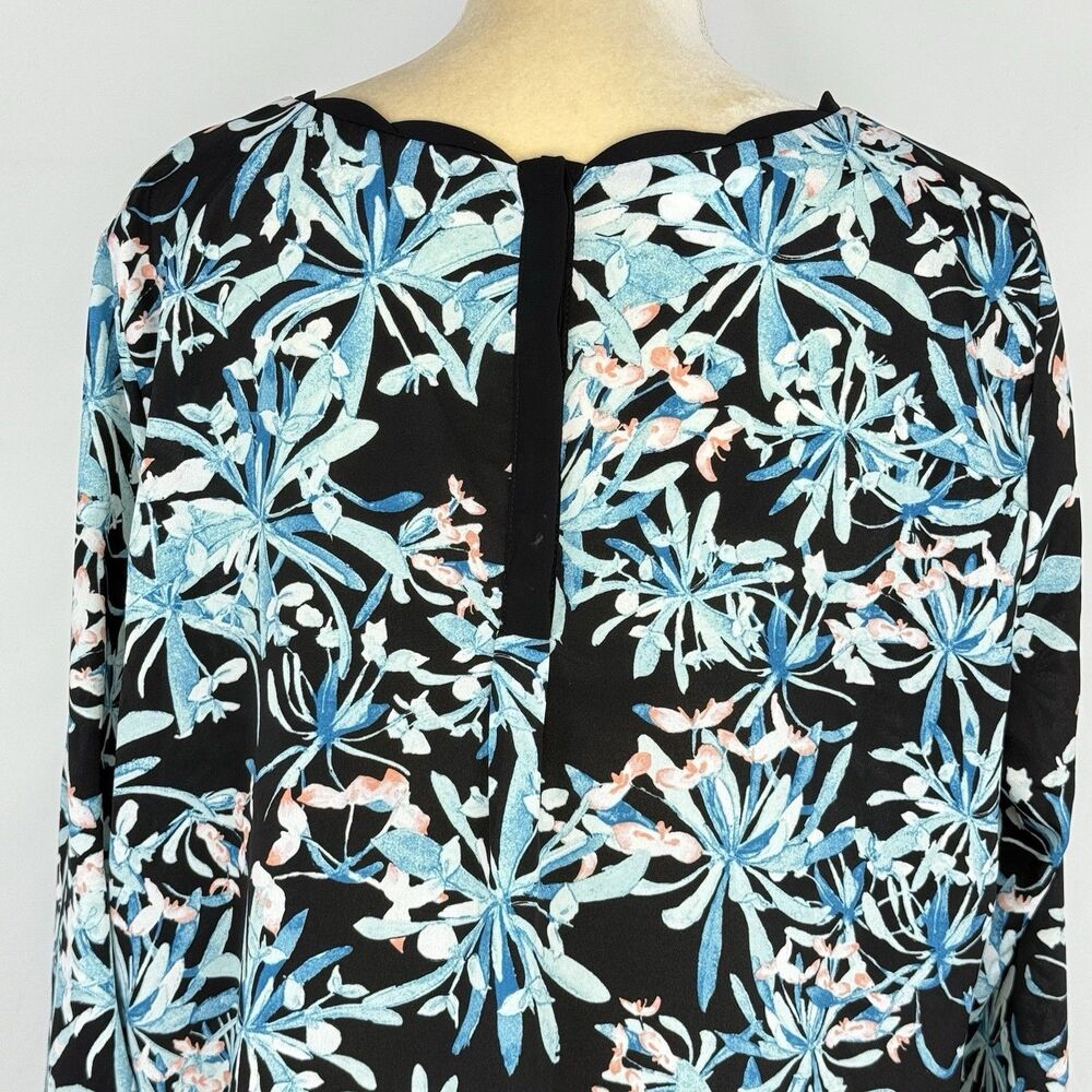 Jaclyn Smith Women Floral Print Long Sleeve Scalloped Neck Top Size XL - Picture 9 of 16